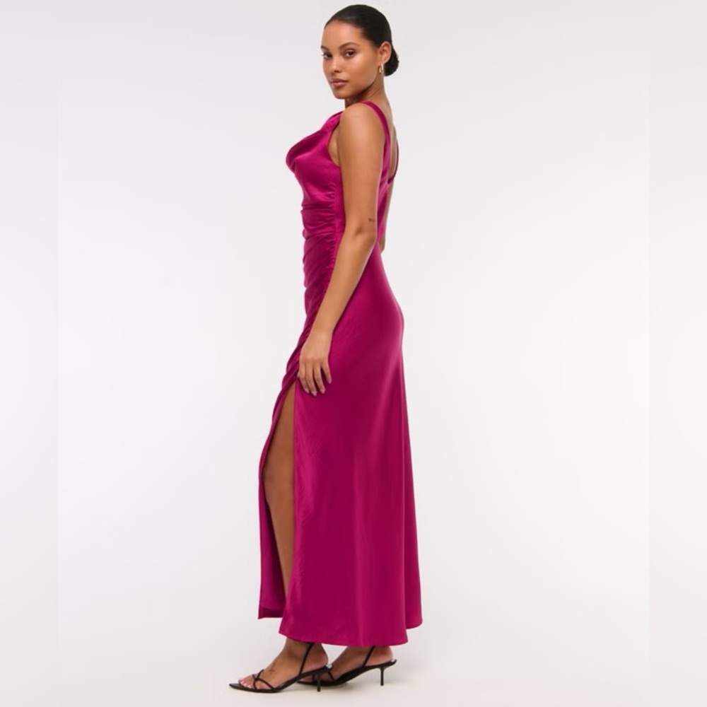 NWT Abercrombie Cowl Neck Draped Maxi Dress - Size Small Petite - Picture 4 of 5